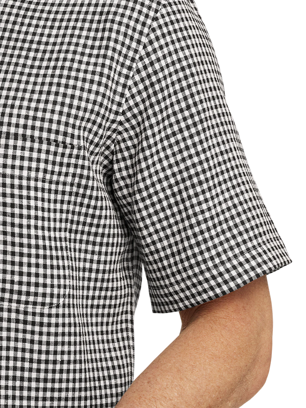 Linen Gingham Check Casual Shirt - Black