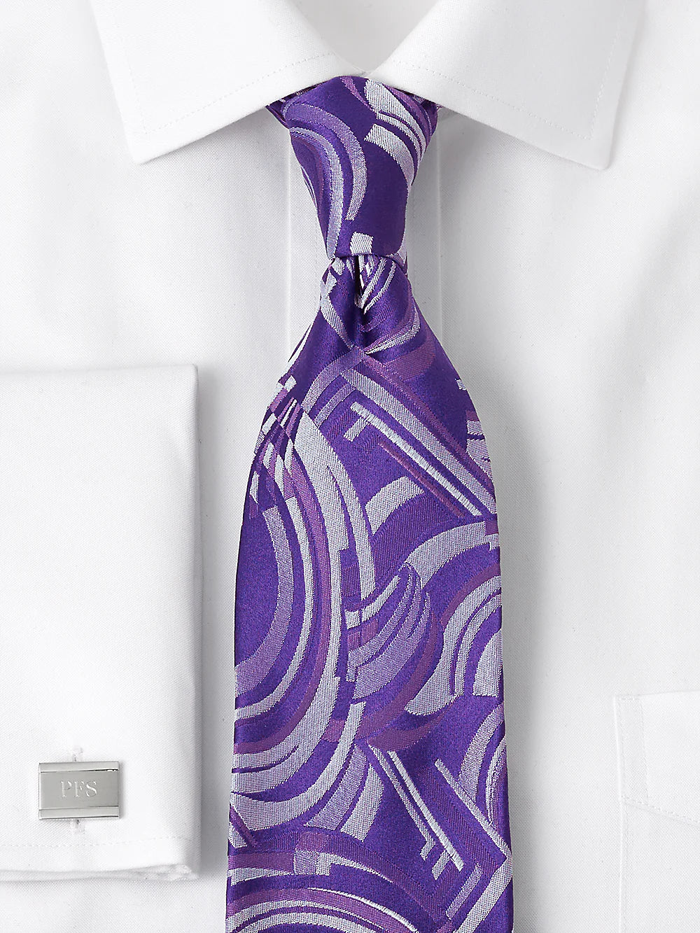 Abstract Woven Silk Tie - Purple