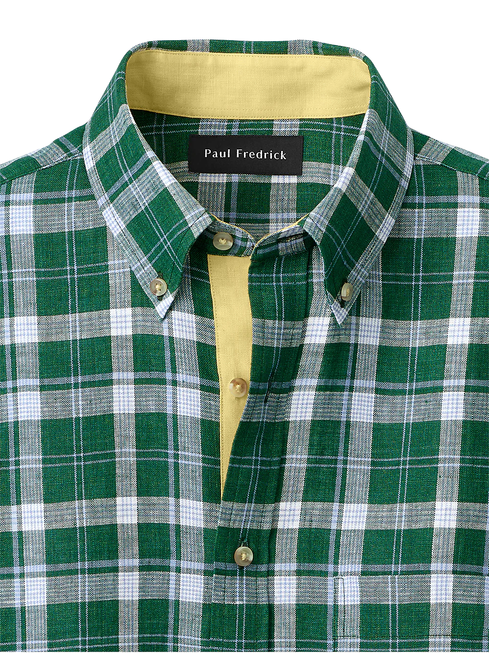 Linen Plaid Casual Shirt - Green/blue