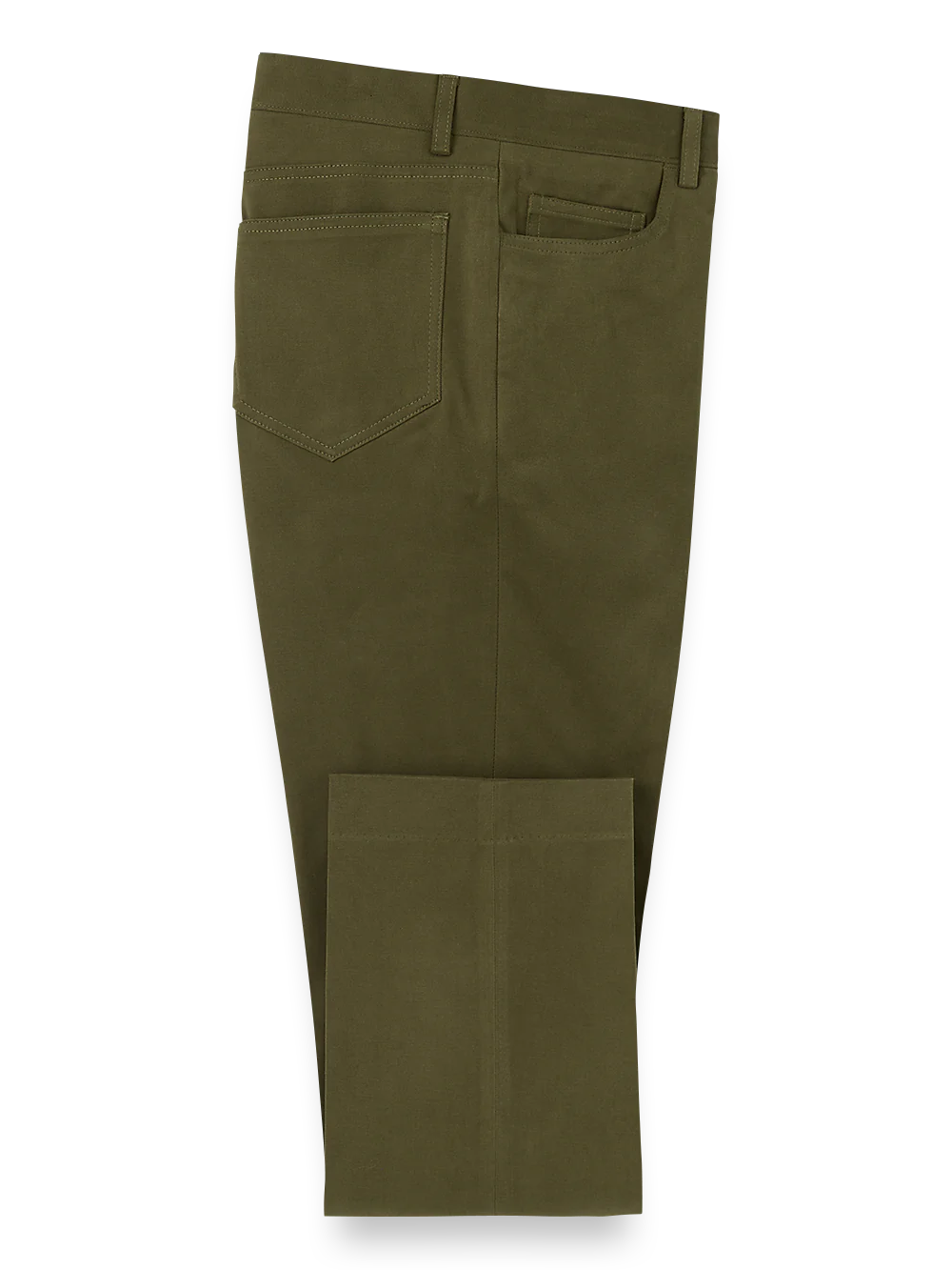 Cotton Stretch Twill Five Pocket Pants - Dark Olive