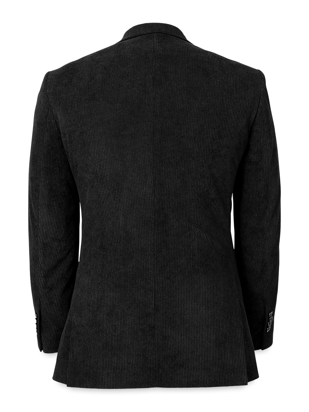 Corduroy Single Breasted Peak Lapel Suit Jacket - Black