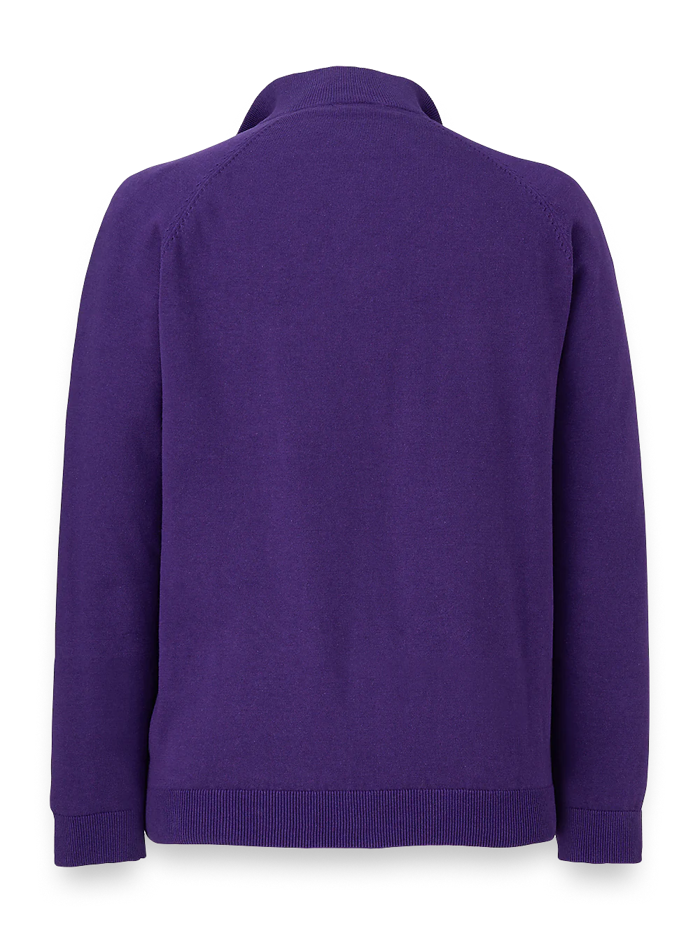 Cotton Zip Mock Neck Sweater - Blue