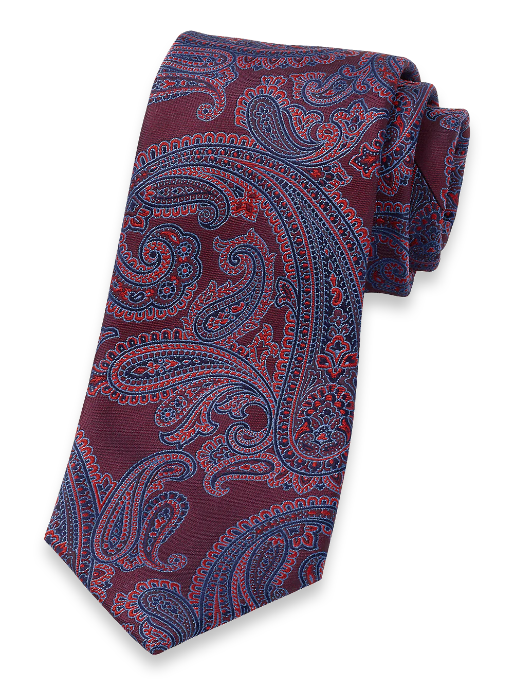 Paisley Woven Silk Tie - Red