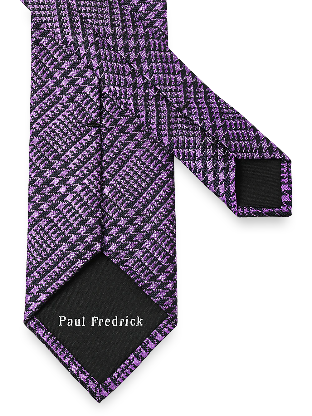 Plaid Woven Silk Tie - Purple