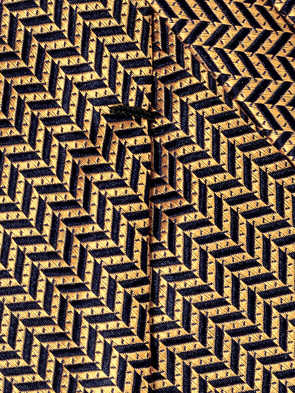 Herringbone Woven Silk Tie - Gold