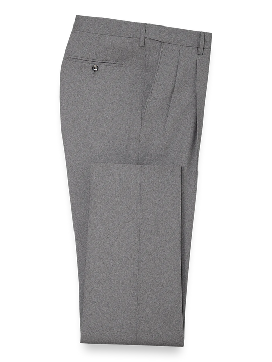 Tailored Fit Essential Wool Pleated Pants - Grey