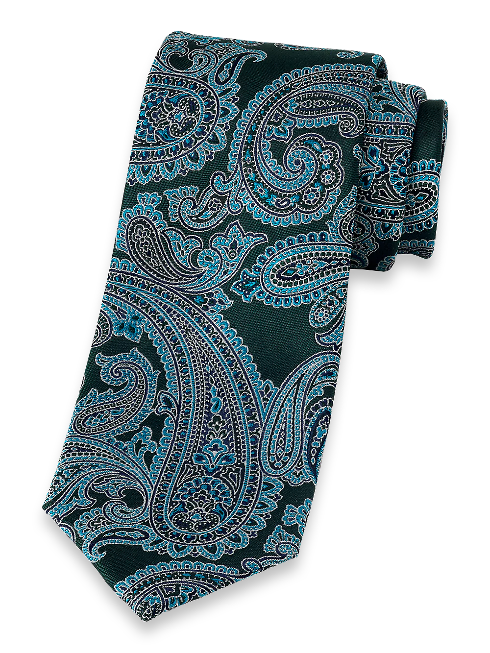 Paisley Woven Silk Tie - Green Multi