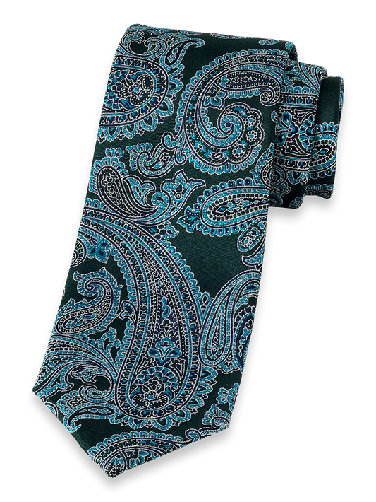 Paisley Woven Silk Tie - Green Multi