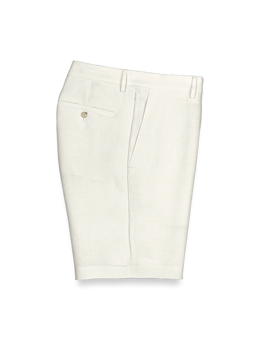 Linen Flat Front Shorts - Ivory