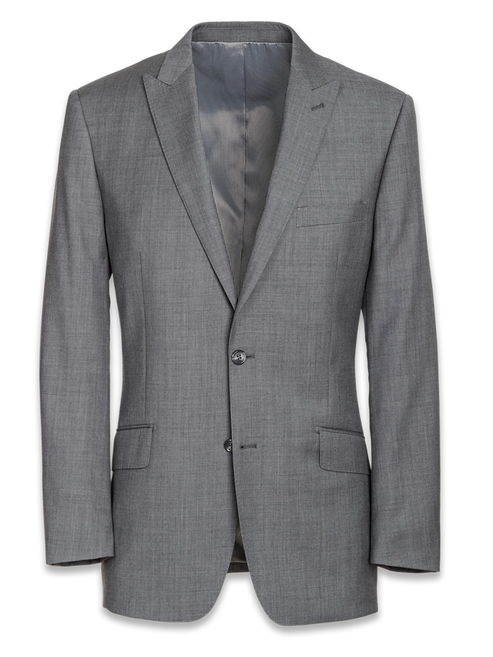 Tailored FIt Sharkskin Peak Lapel Suit Jacket - Grey