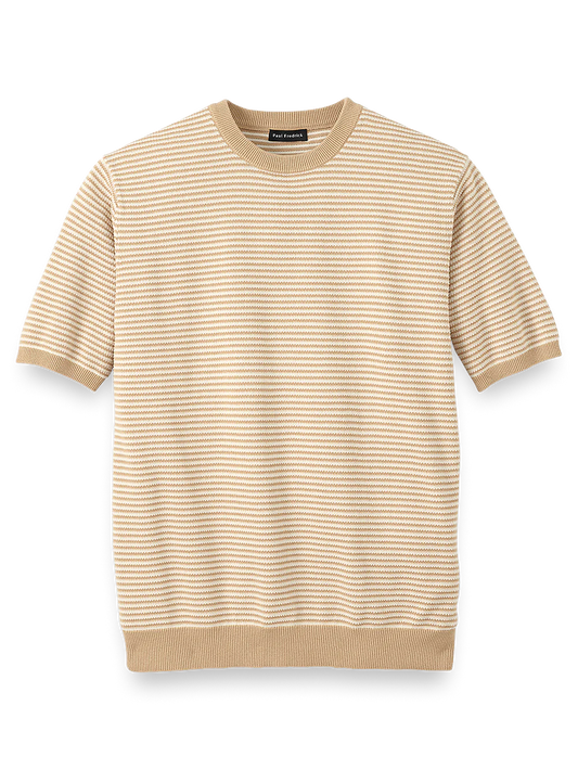 Cotton Crew Neck Sweater - Tan