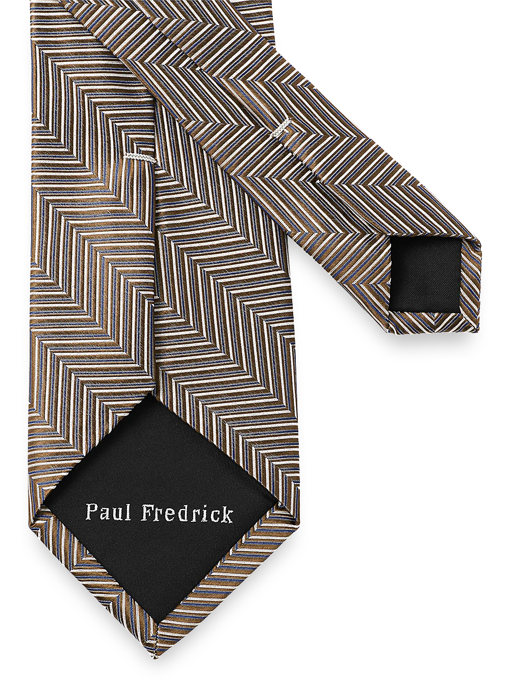 Herringbone Woven Silk Tie - Brown Multi