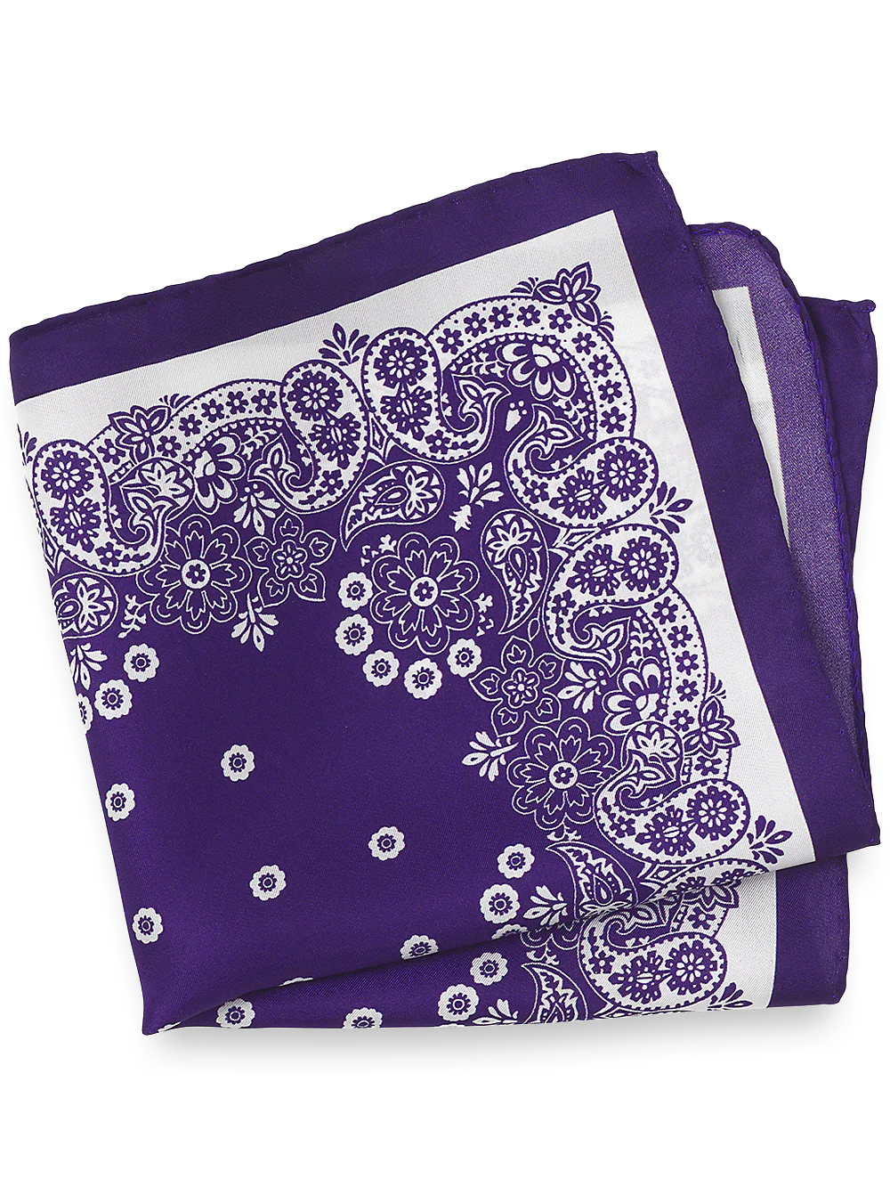 Medallion Silk Pocket Square - Purple