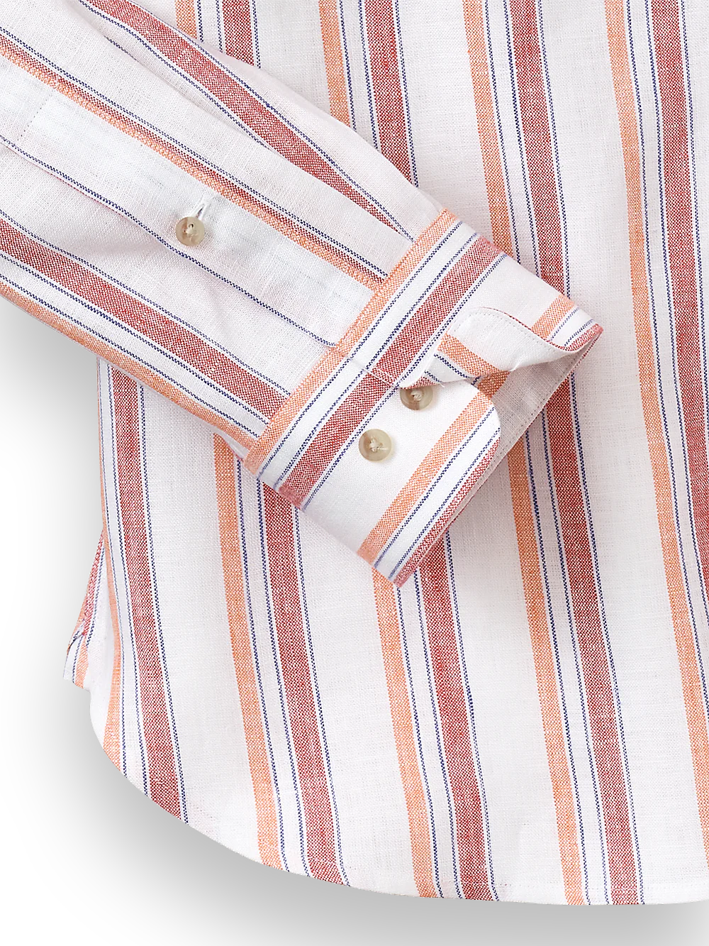 Linen Stripe Casual Shirt - White Multi