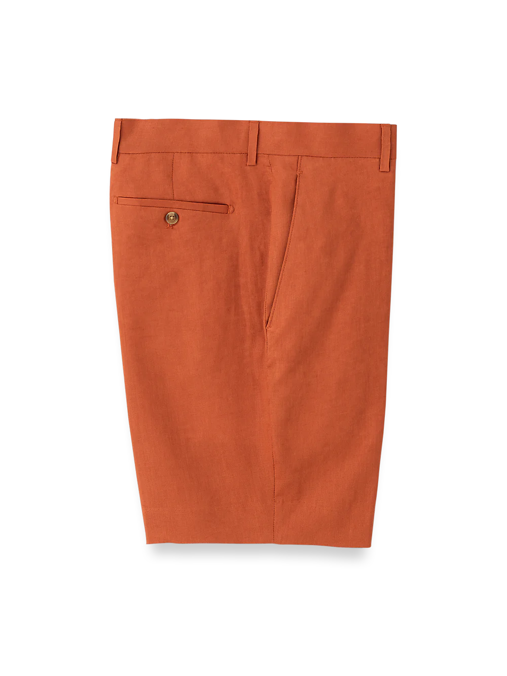 Linen Flat Front Shorts - Terracotta