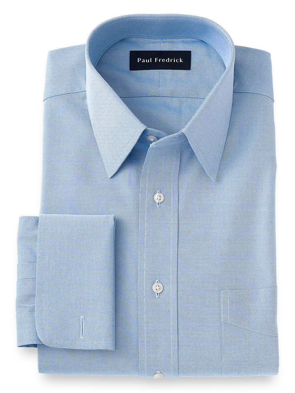 Slim Fit Superfine Egyptian Cotton Solid Straight Collar French Cuff Dress Shirt� - Blue