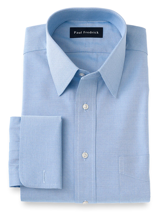 Slim Fit Superfine Egyptian Cotton Solid Straight Collar French Cuff Dress Shirt� - Blue