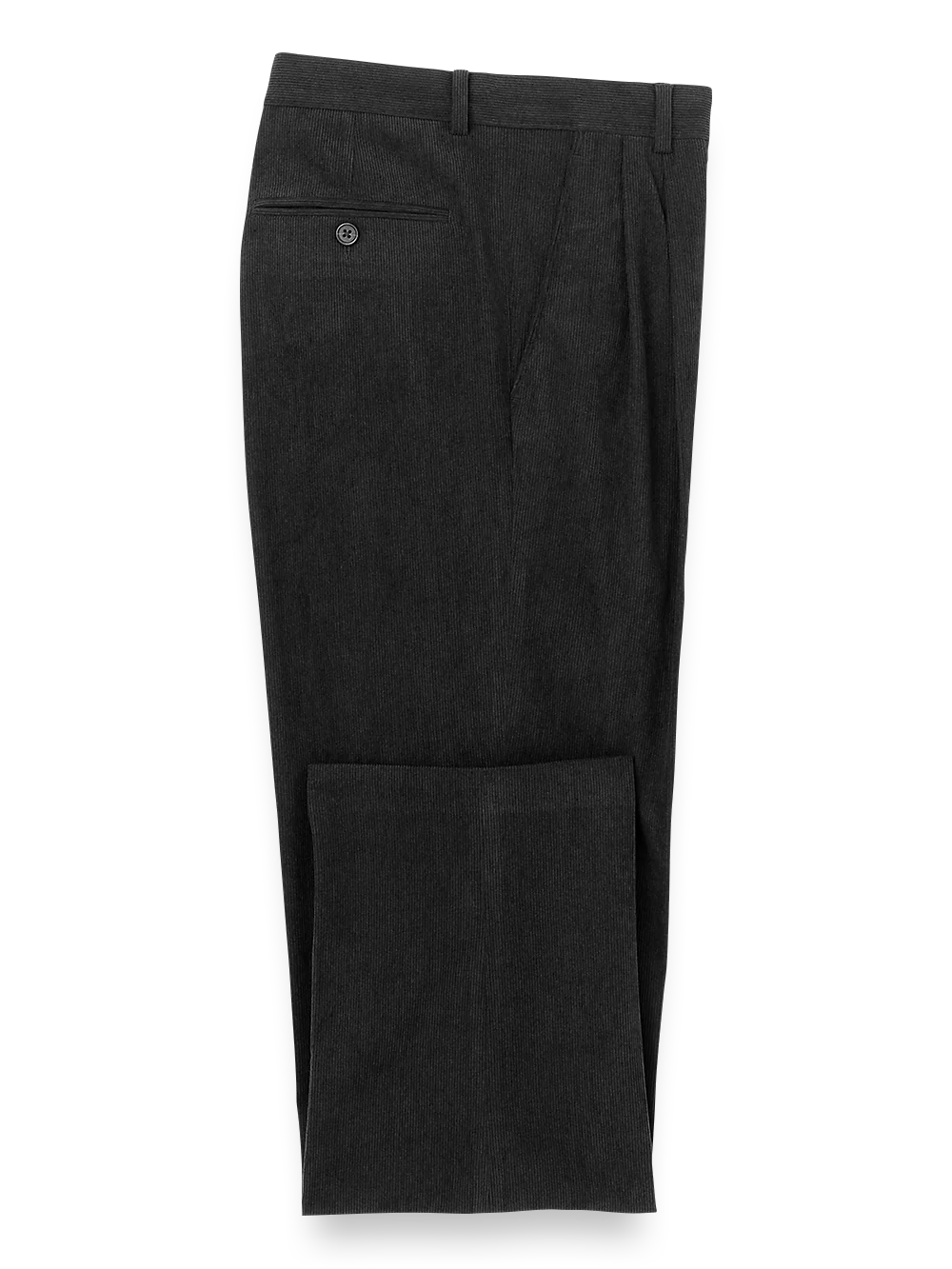 Corduroy Pleated Pants - Black