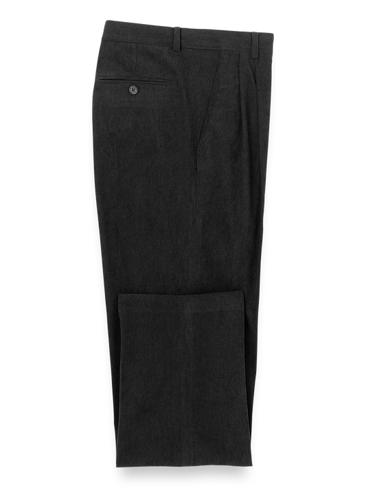 Corduroy Pleated Pants - Black