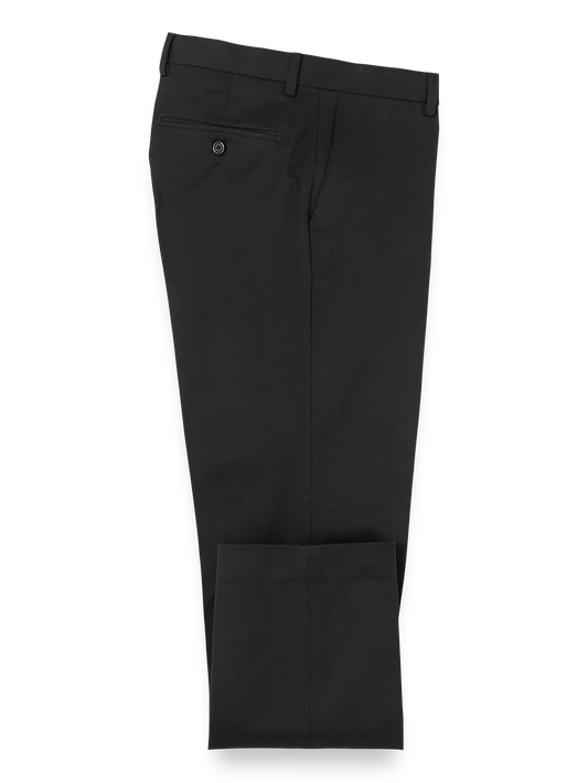 Cotton Stretch Twill Pants - Black