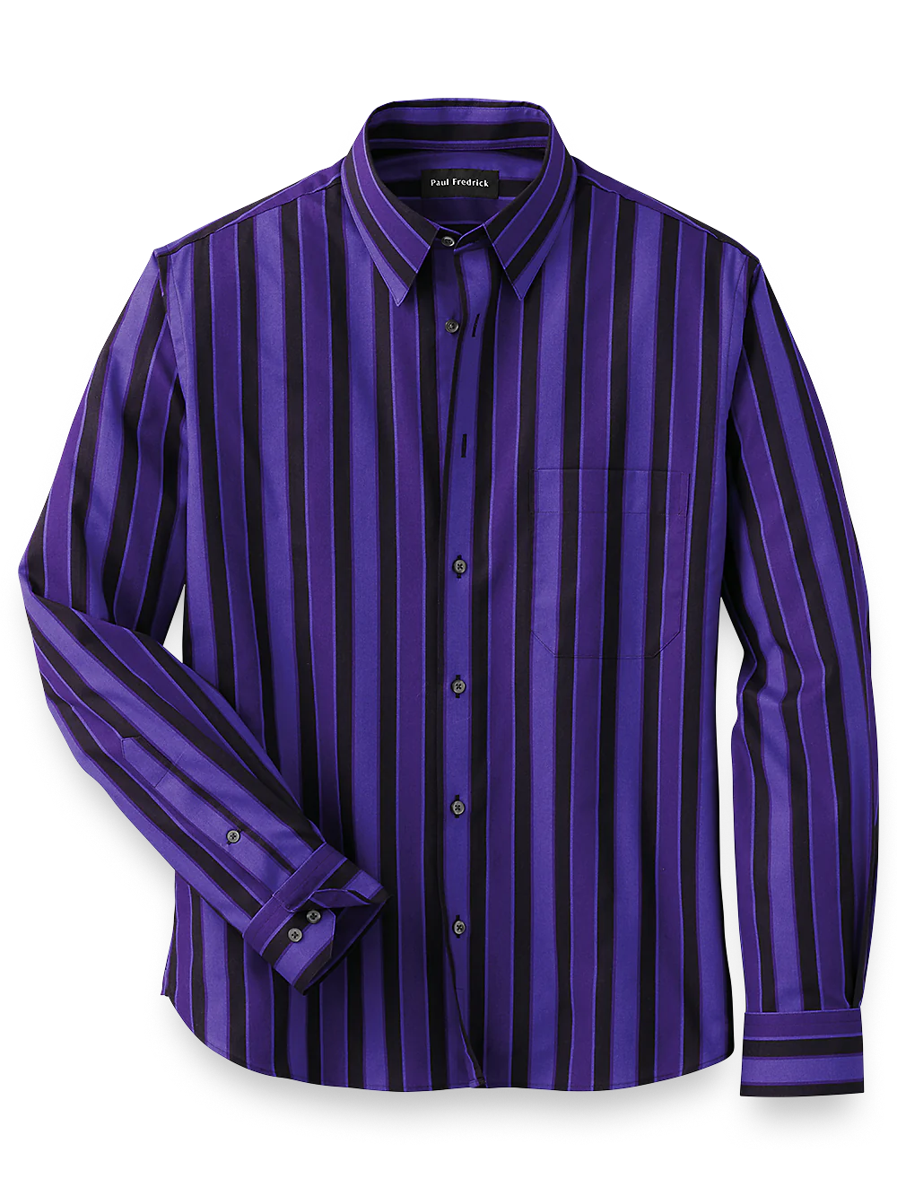 Cotton Stripe Casual Shirt - Purple