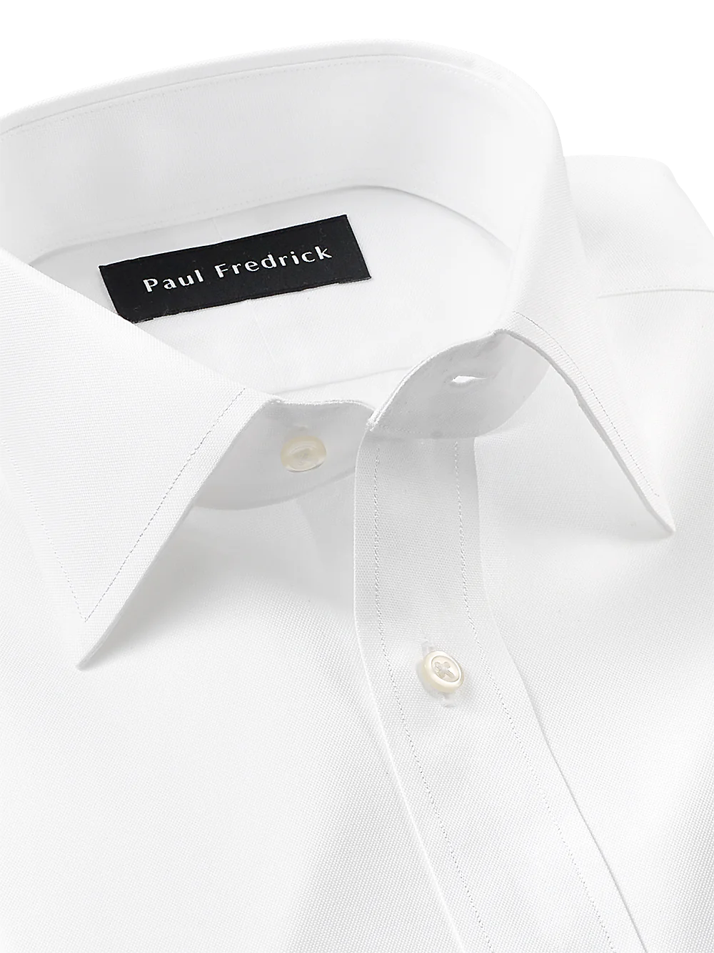 Superfine Egyptian Cotton Solid Color Spread Collar Dress Shirt - White