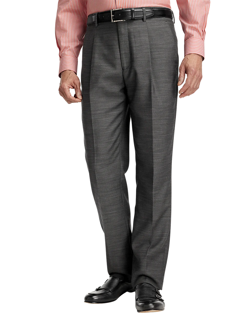 Performance Blend Double Breasted Peak Lapel Suit - Charcoal