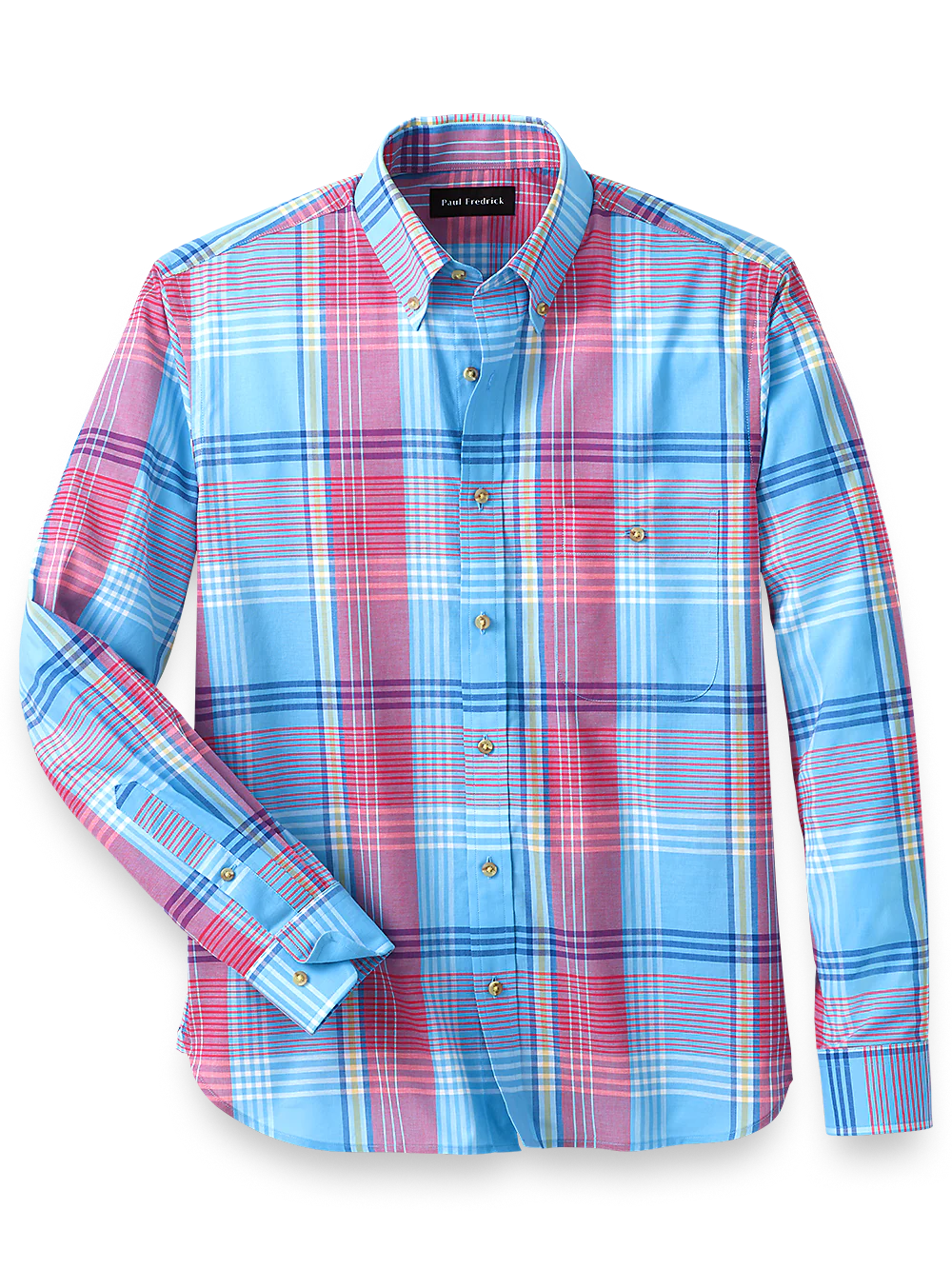 Cotton Madras Plaid Casual Shirt - Pink Multi