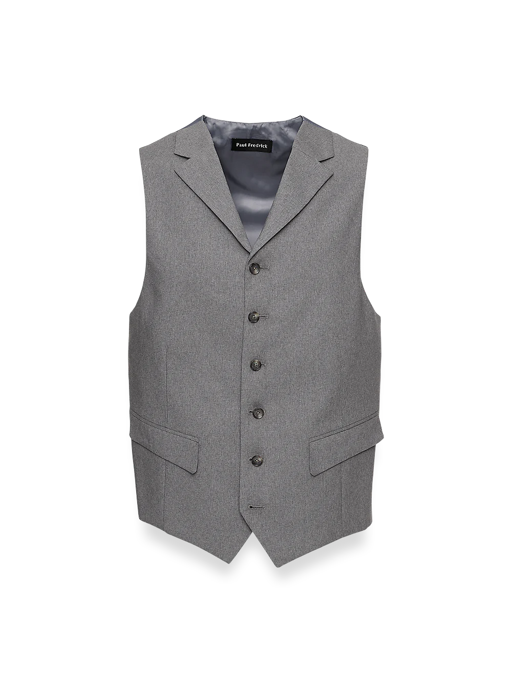 Classic Fit Essential Wool Suit Vest - Grey