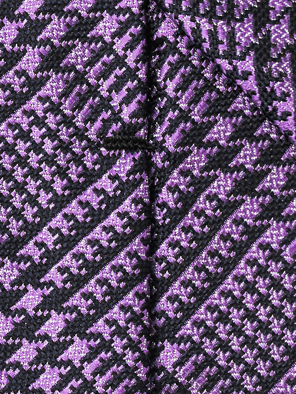 Plaid Woven Silk Tie - Purple