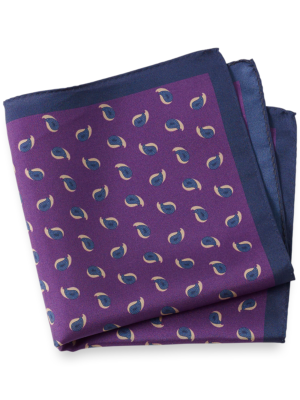 Paisley Silk Pocket Square - Purple Multi