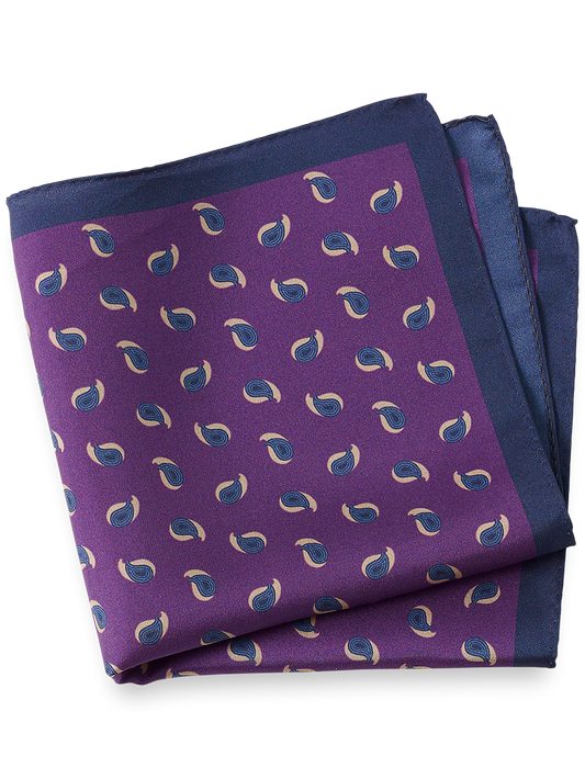 Paisley Silk Pocket Square - Purple Multi