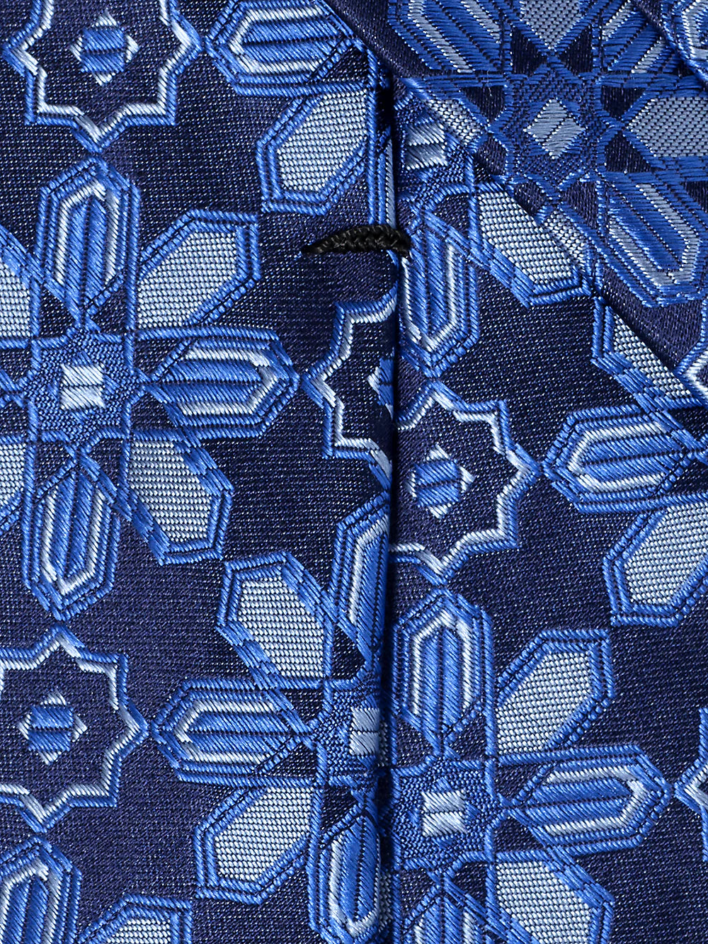 Floral Woven Silk Tie - Navy