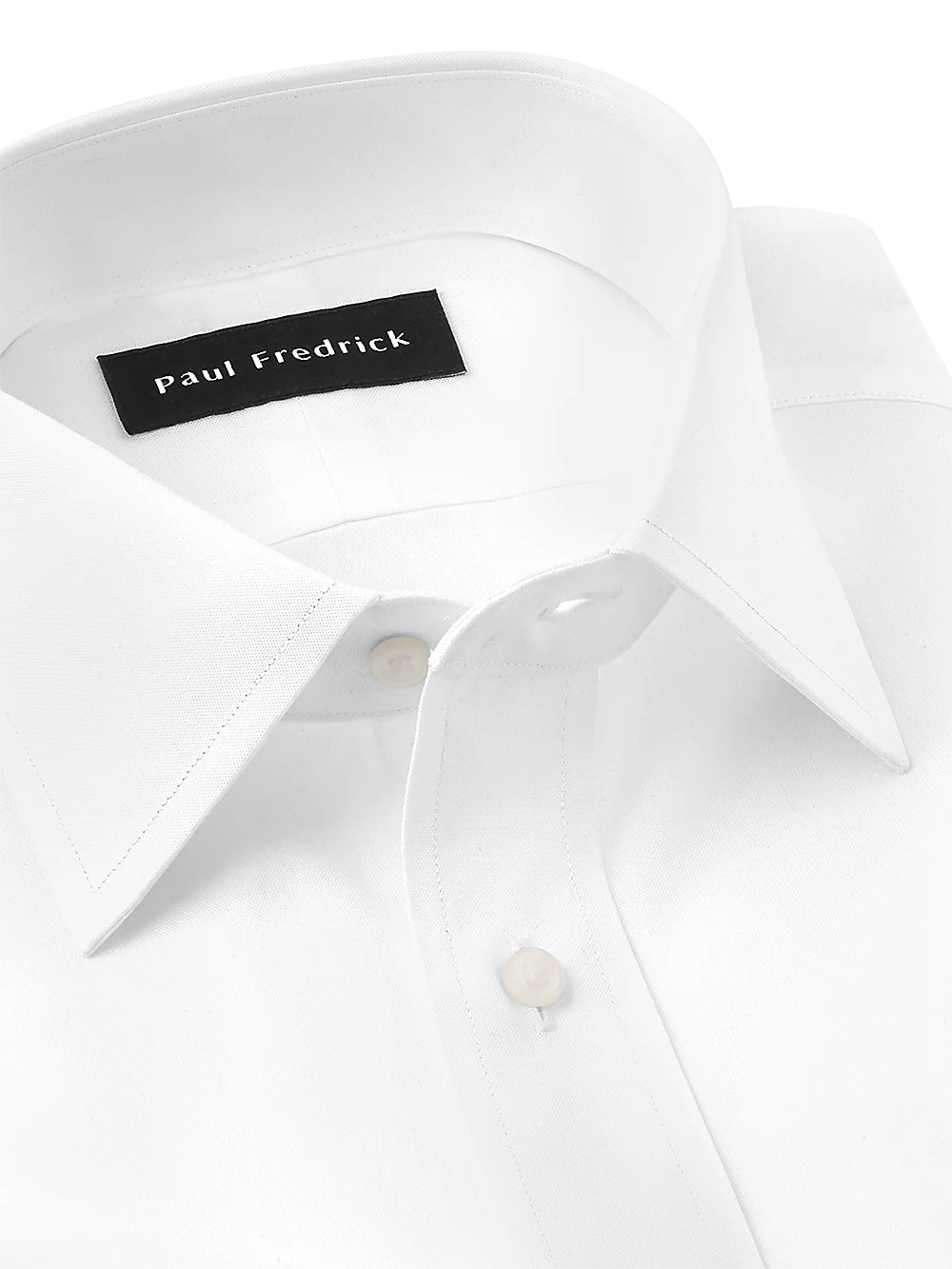 Pure Cotton Pinpoint Solid Color Spread Collar French Cuff Dress Shirt - Blue