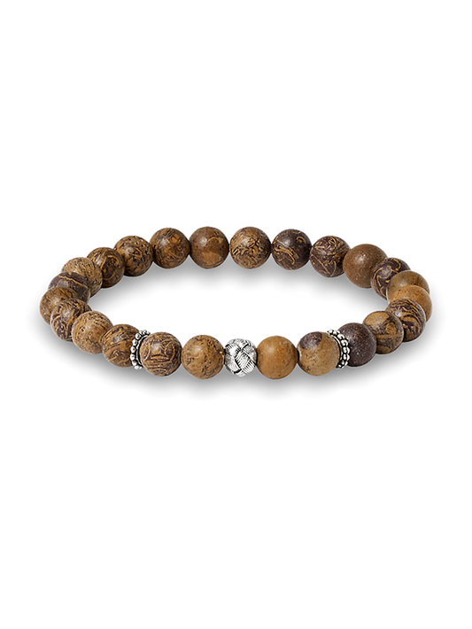 Semi Precious Bead Bracelet - Brown