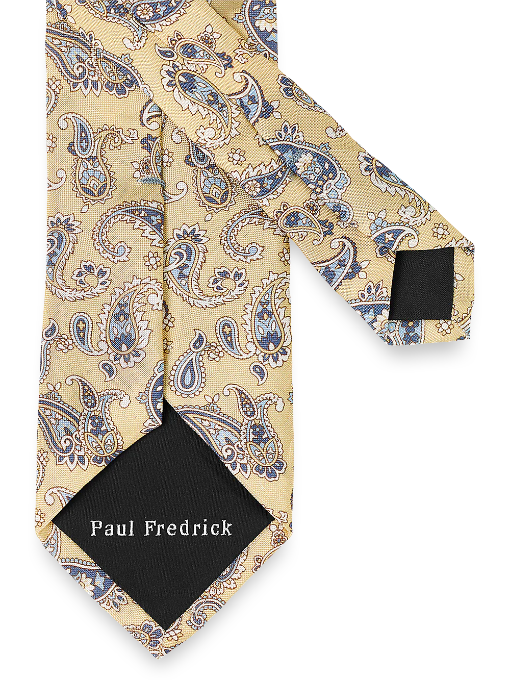 Paisley Woven Silk Tie - Yellow/blue