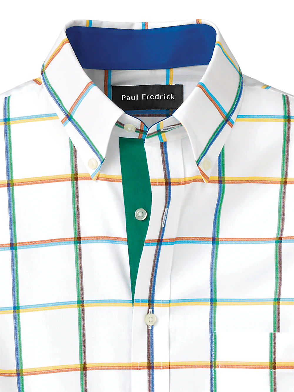 Cotton Windowpane Casual Shirt With Contrast Trim - Multi