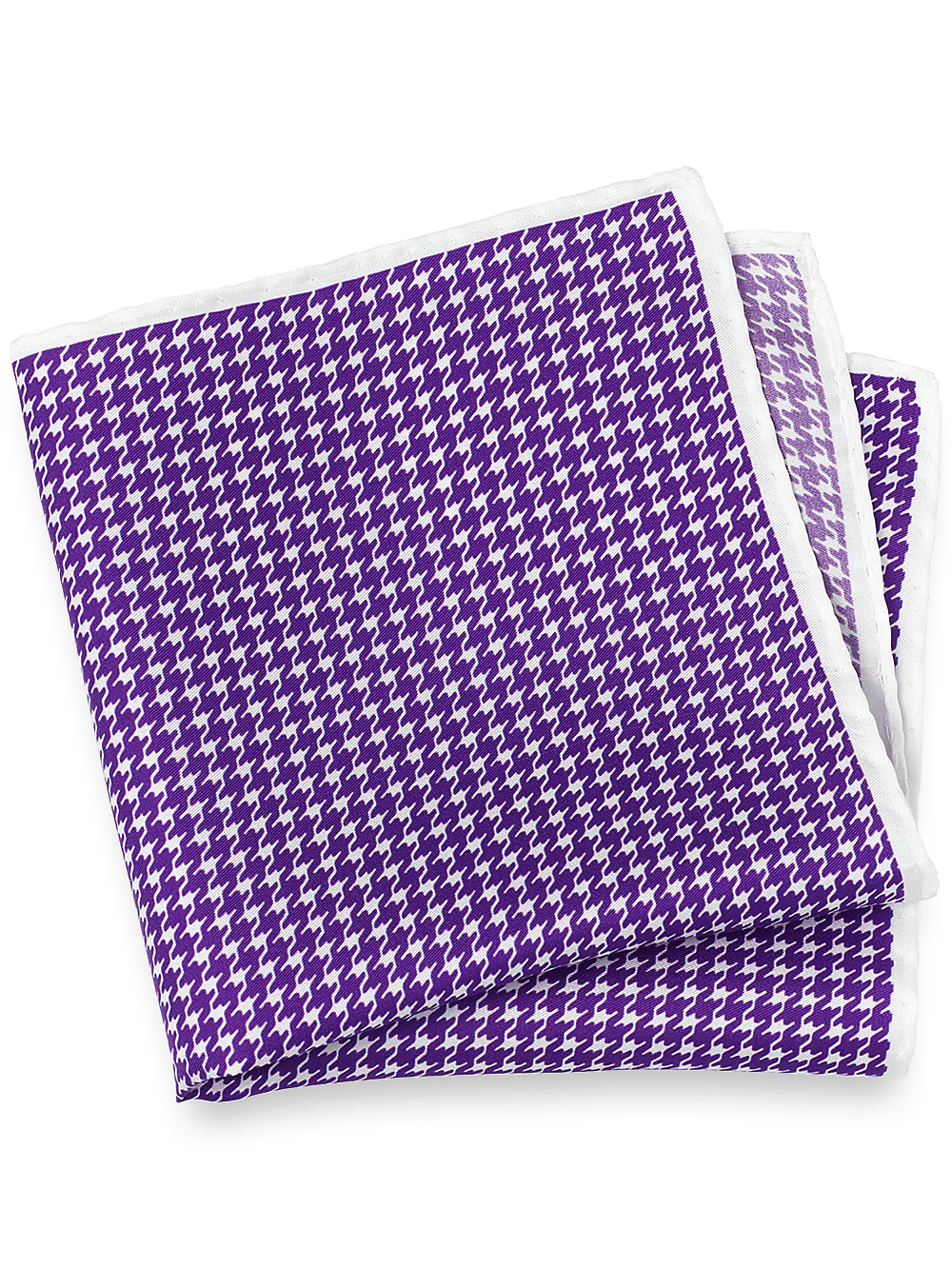 Houndstooth Silk Pocket Square - Purple Multi