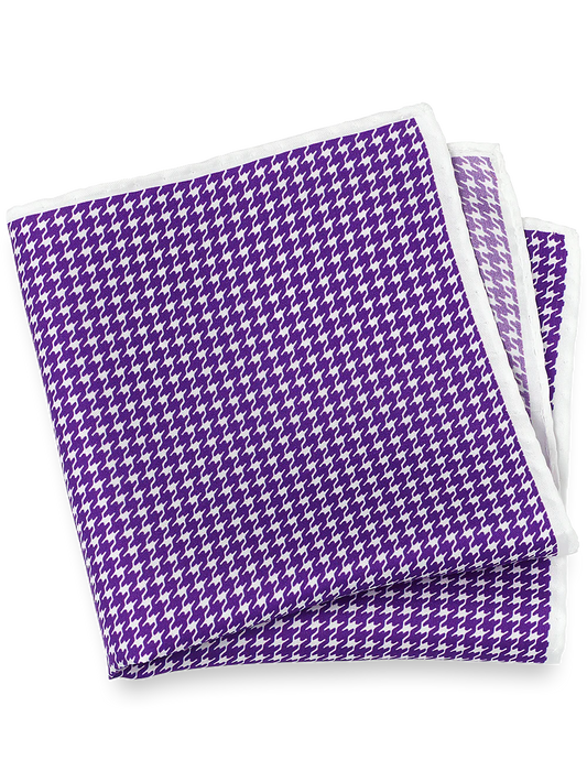 Houndstooth Silk Pocket Square - Purple Multi