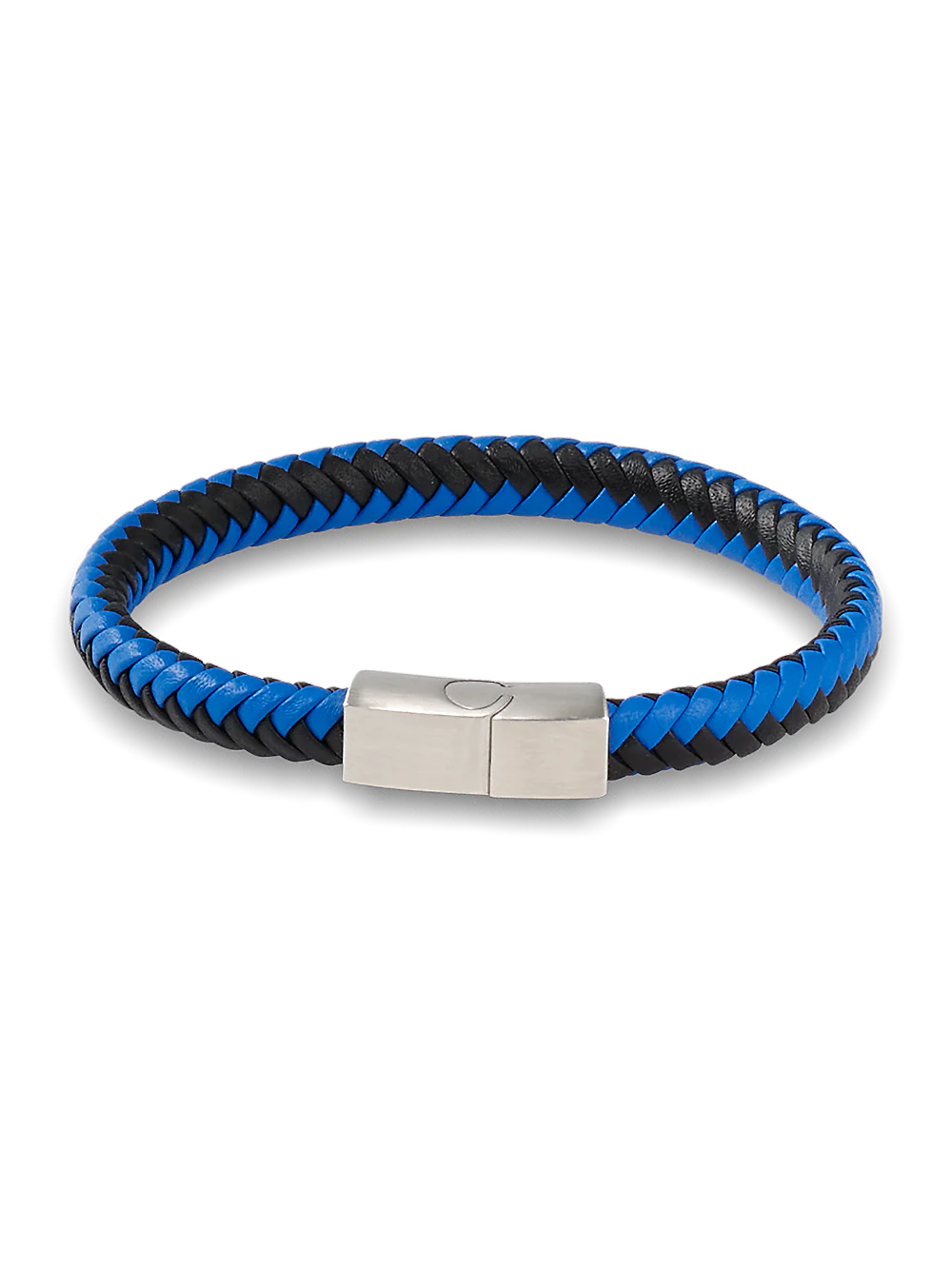 Woven Leather Bracelet - Blue/black