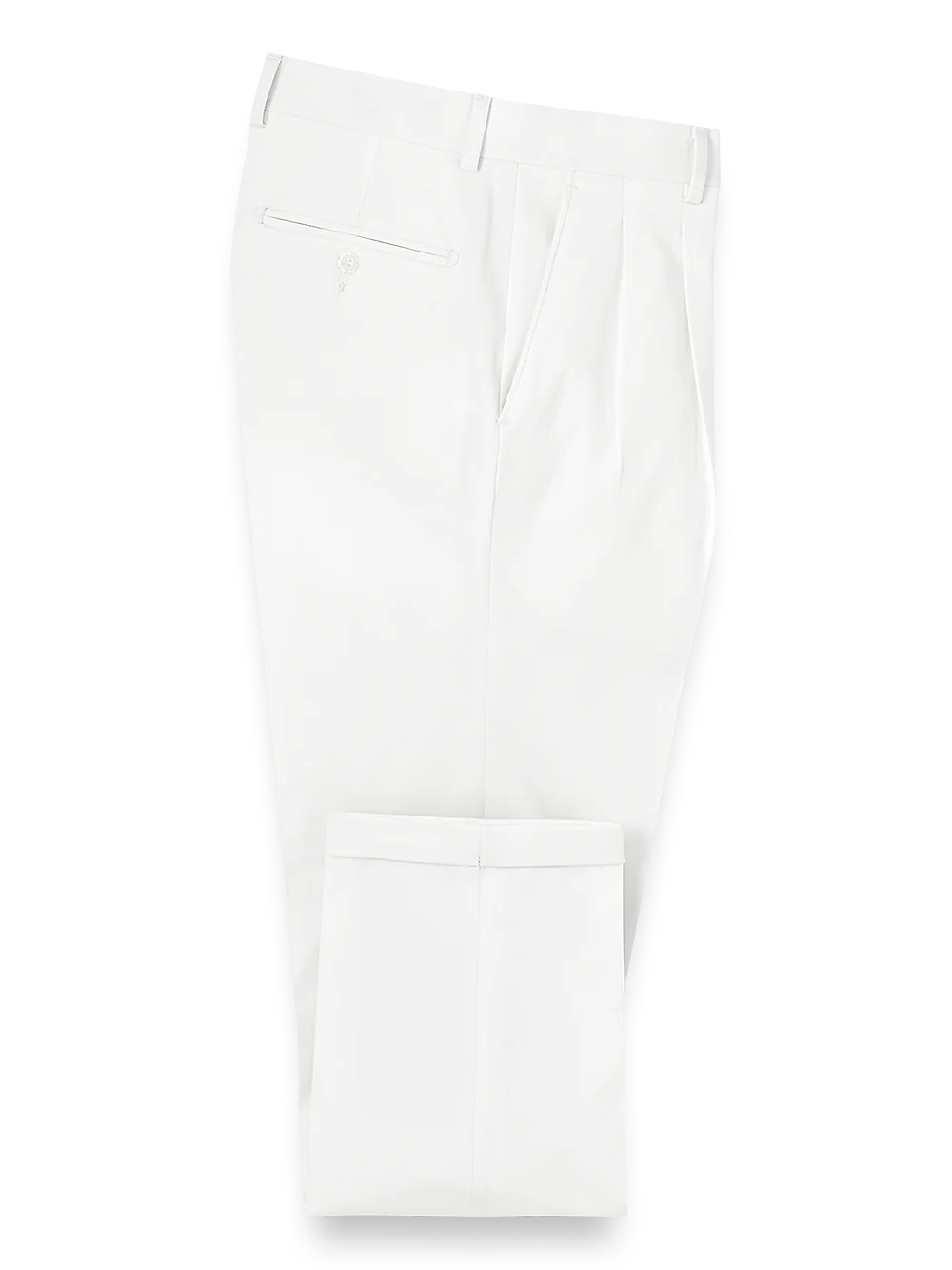 Cotton Stretch Twill Pants - White