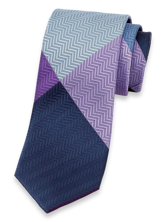 Patchwork Woven Silk Tie - Purple Multi