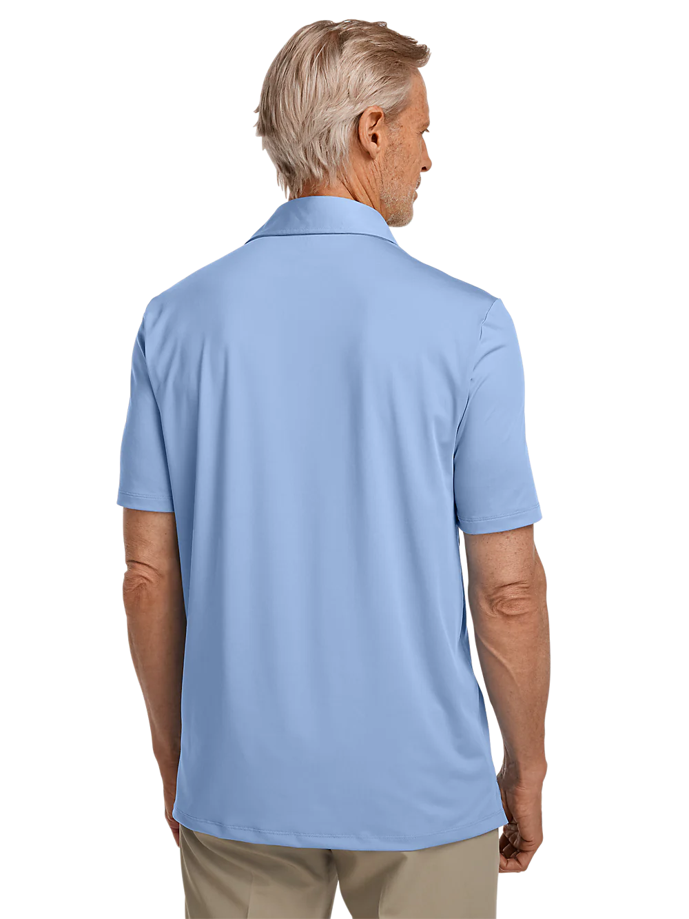 Performance Blend Three Button Polo - Light Blue