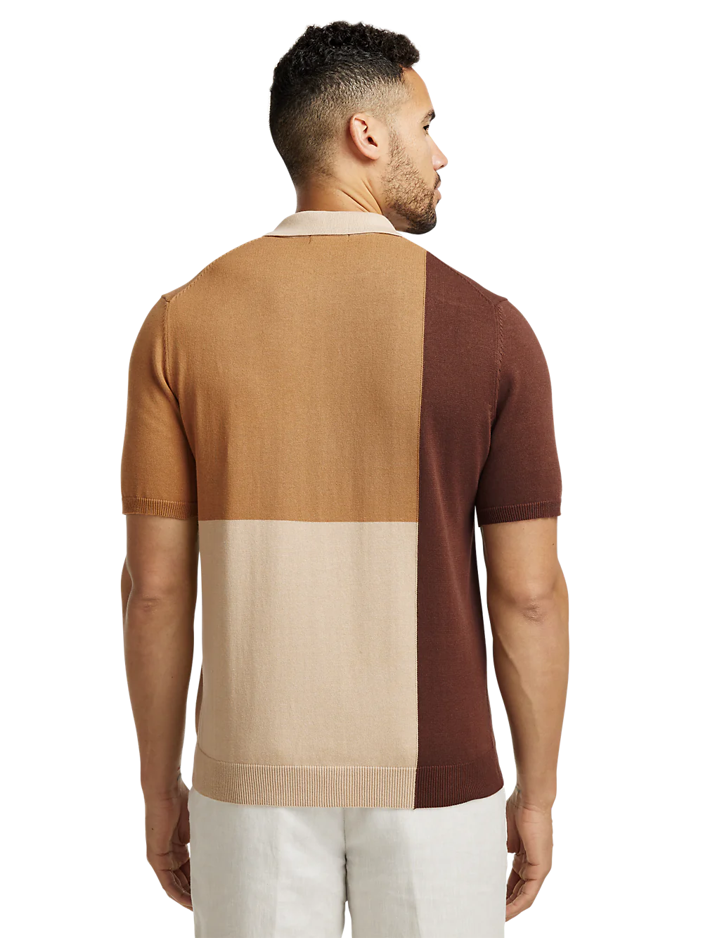 Cotton Three Button Polo - Brown