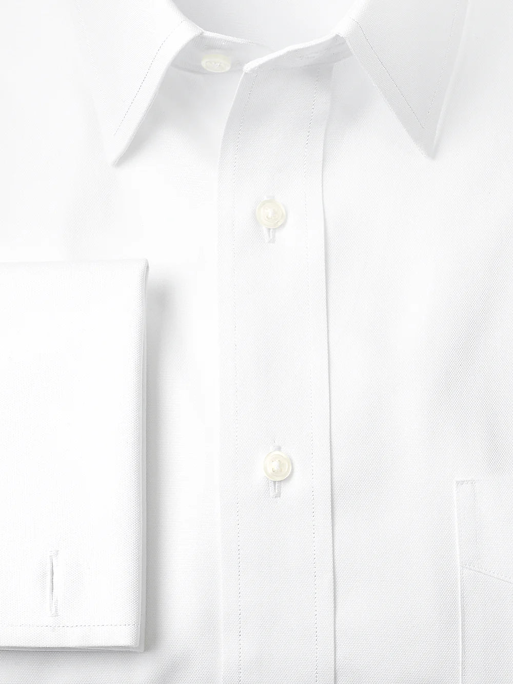 Slim Fit Superfine Egyptian Cotton Solid Straight Collar French Cuff Dress Shirt� - White