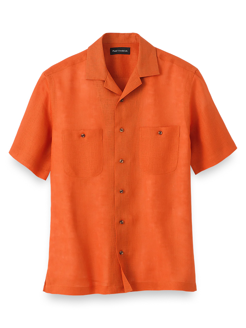 Linen Solid Casual Shirt - Orange