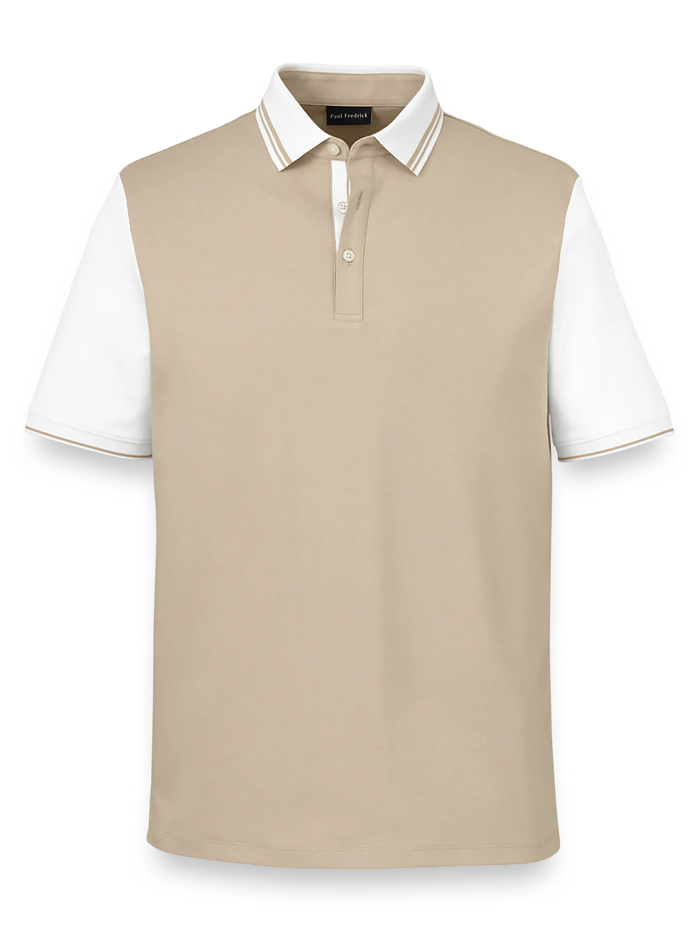 Cotton Three Button Polo - Tan