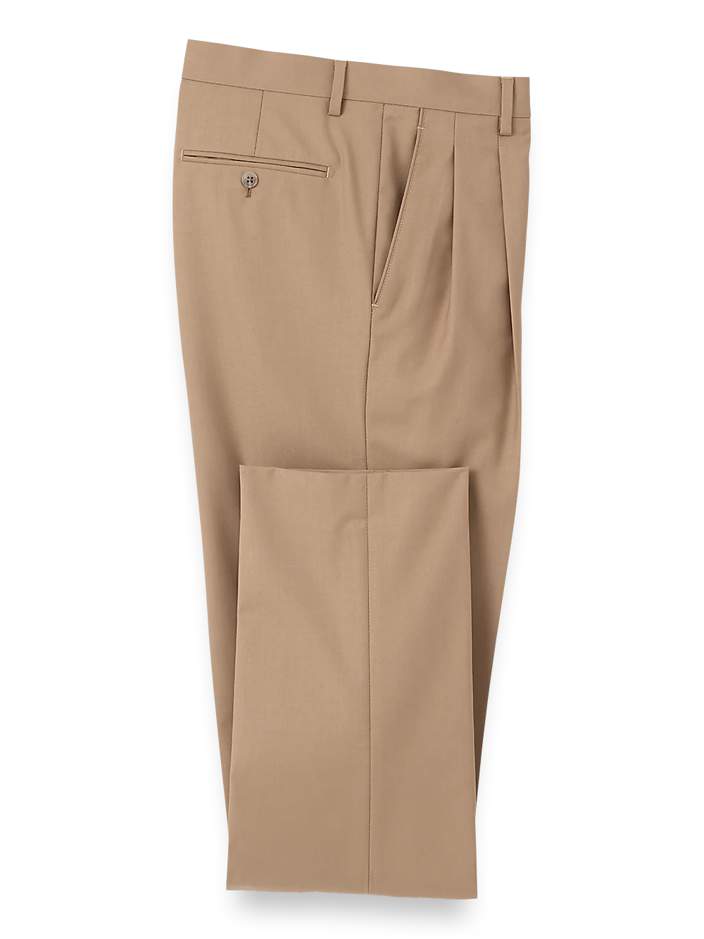 Travel Pleated Pants - Camel