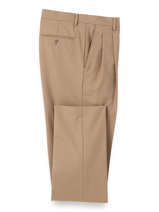 Travel Pleated Pants - Camel