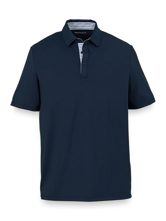 Performance Blend Three Button Polo - Navy